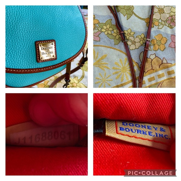 Dooney and Bourke Leather Grain Crossbody Saddle Bag in Turquoise Blue - Picture 14 of 15